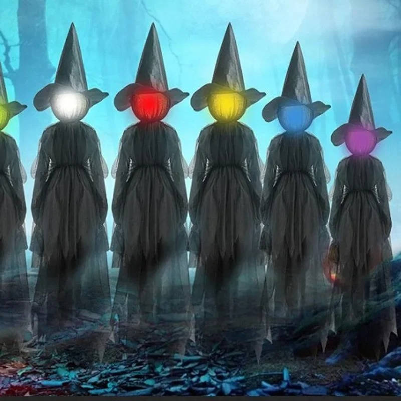 Thermabuild | 3PCS Indoor And Outdoor Halloween Decorations - Sound Activated Hand Holding Witch