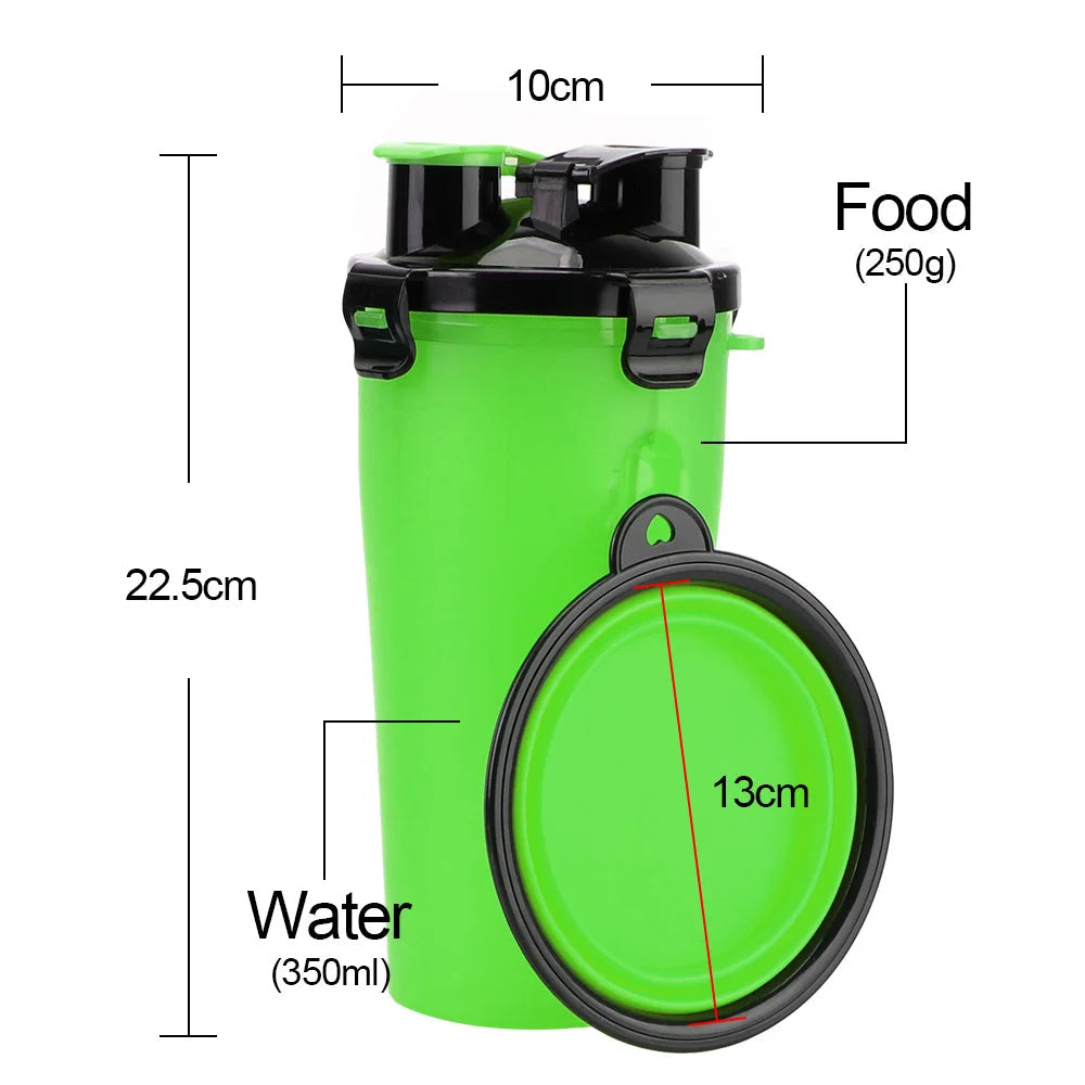 Thermabuild | 2in1 Collapsible Pet Water Bottle and Feeder