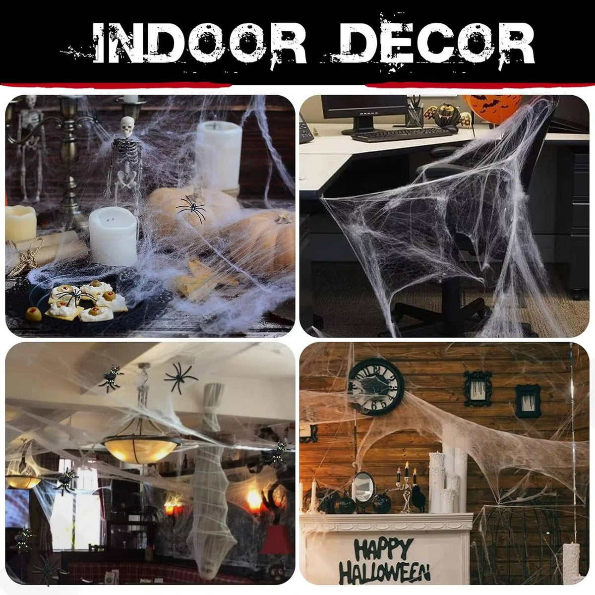 Thermabuild | 200 Sqft Spider Webs Halloween Door Decorations With Fake Spiders