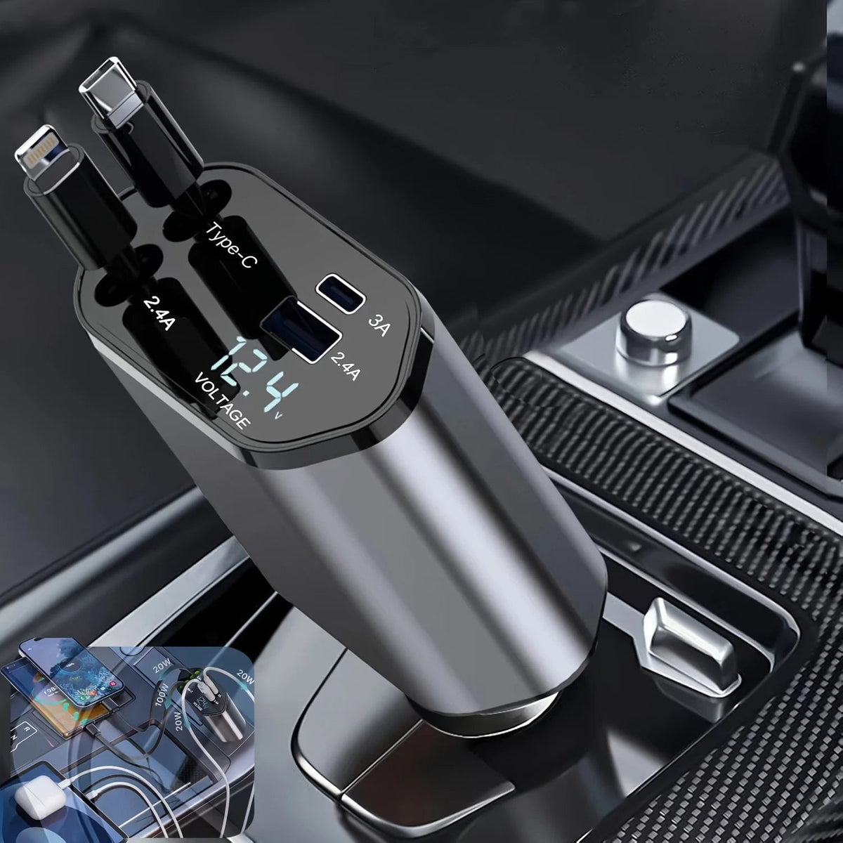 Thermabuild | 120W Retractable Car Charger