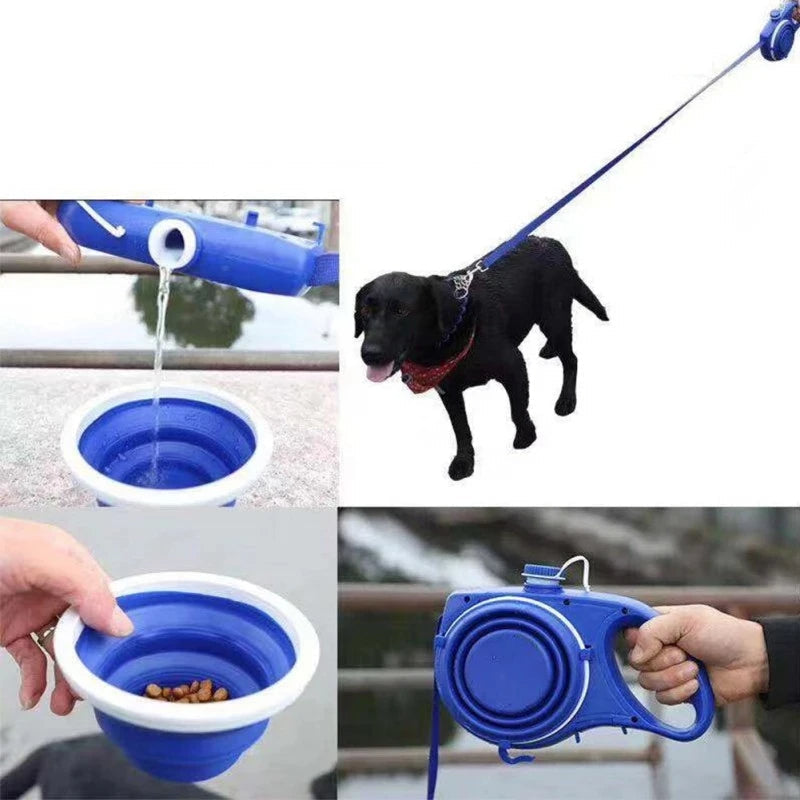 Thermabuild | 4-in-1 Multifunctional Dog Leash with Water Bottle & Bowl