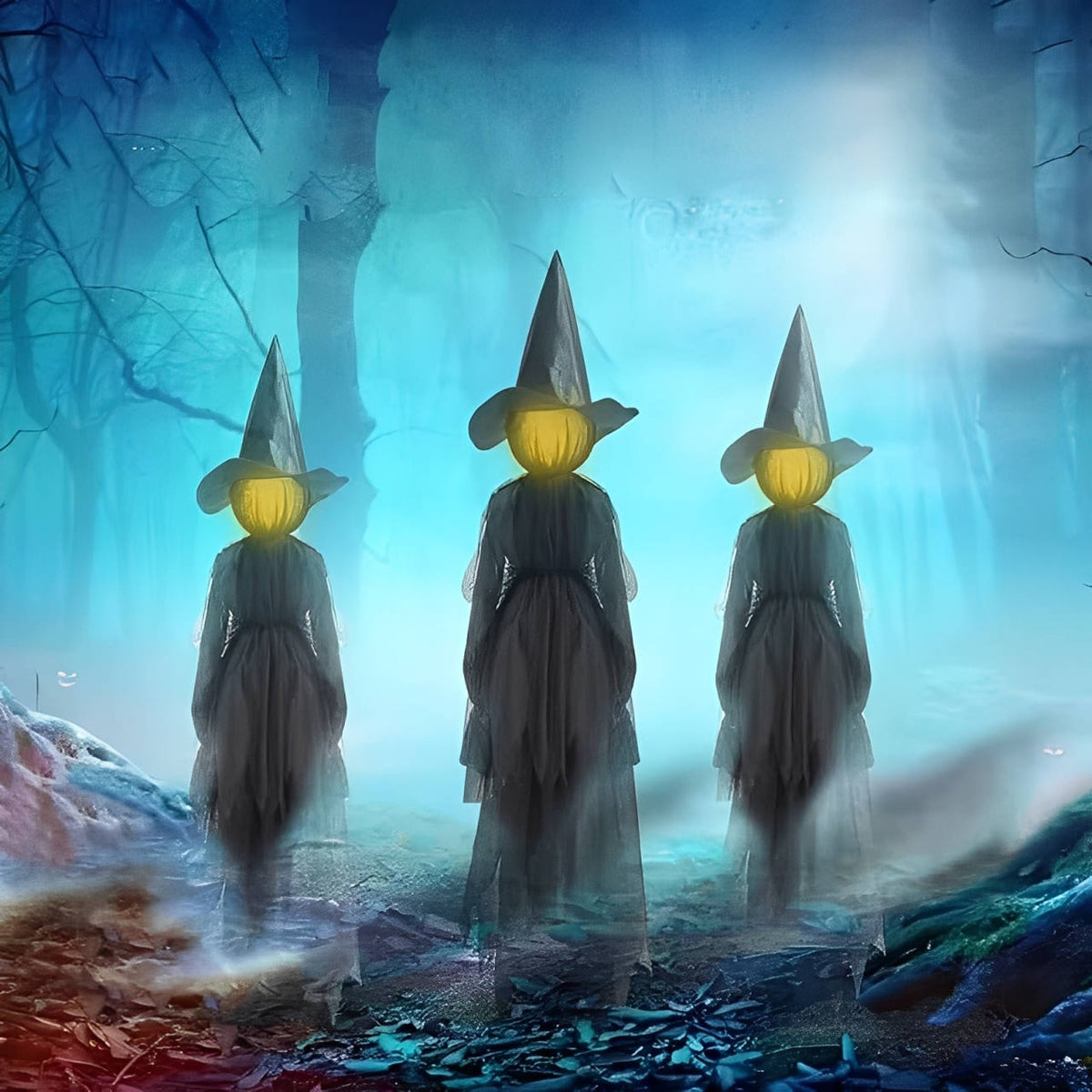 Thermabuild | 3PCS Indoor And Outdoor Halloween Decorations - Sound Activated Hand Holding Witch