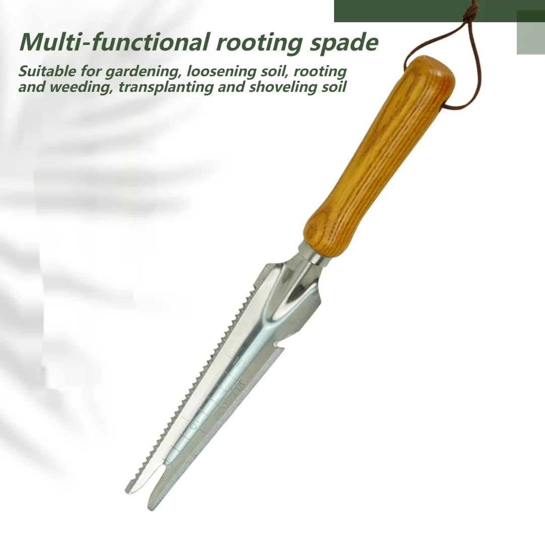 Thermabuild | 5-in-1 Stainless Steel Weed Puller Tool with Beech Handle