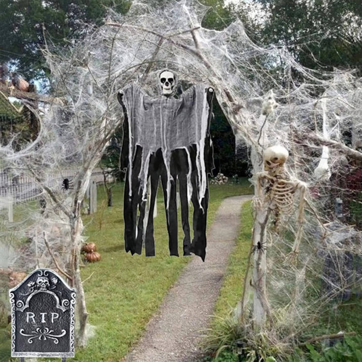 Thermabuild | 200 Sqft Spider Webs Halloween Door Decorations With Fake Spiders