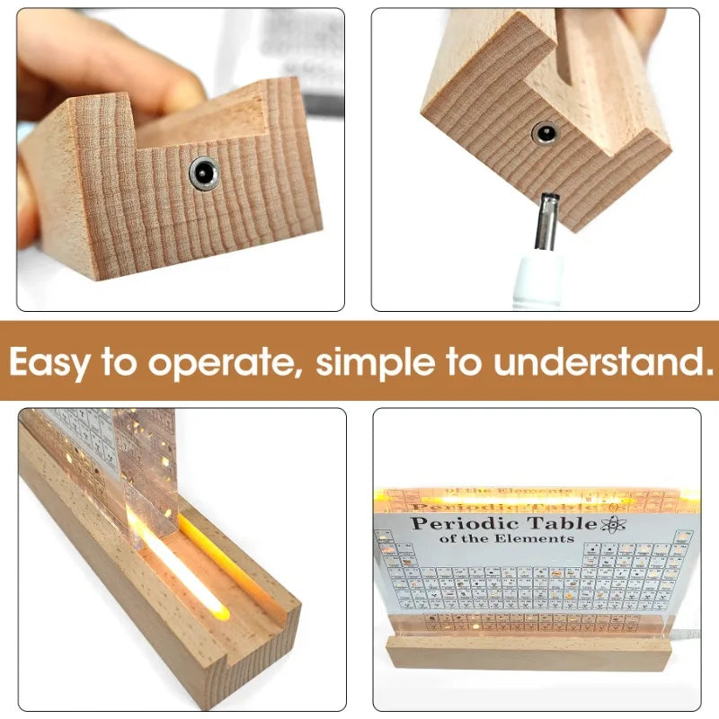 Thermabuild | Acrylic Periodic Table with Wooden Light Base
