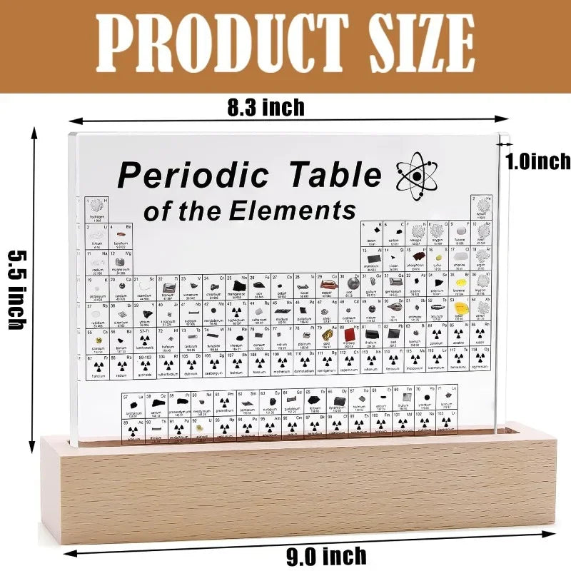 Thermabuild | Acrylic Periodic Table with Wooden Light Base