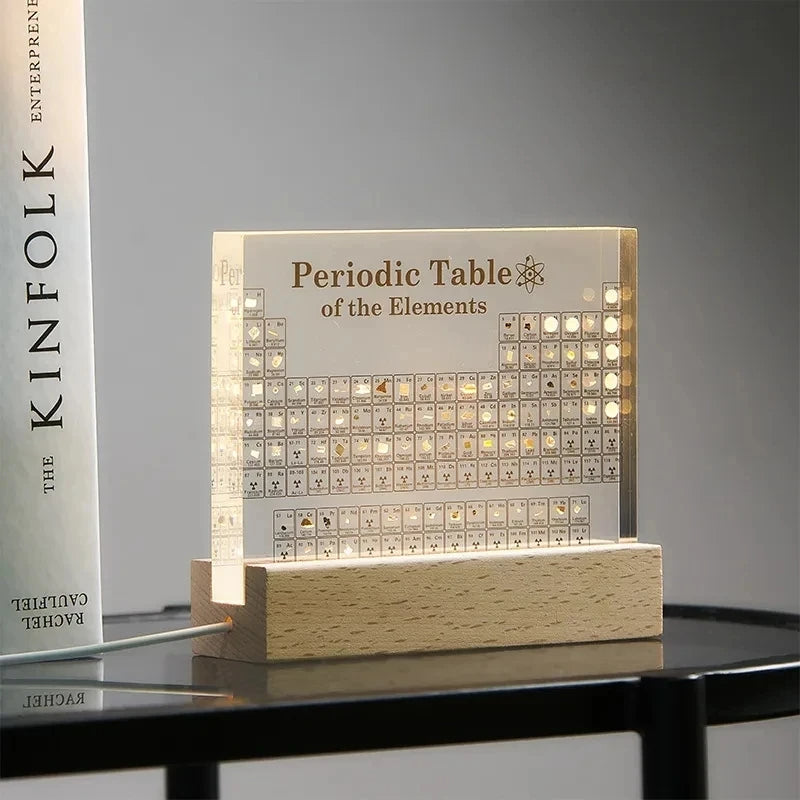 Thermabuild | Acrylic Periodic Table with Wooden Light Base