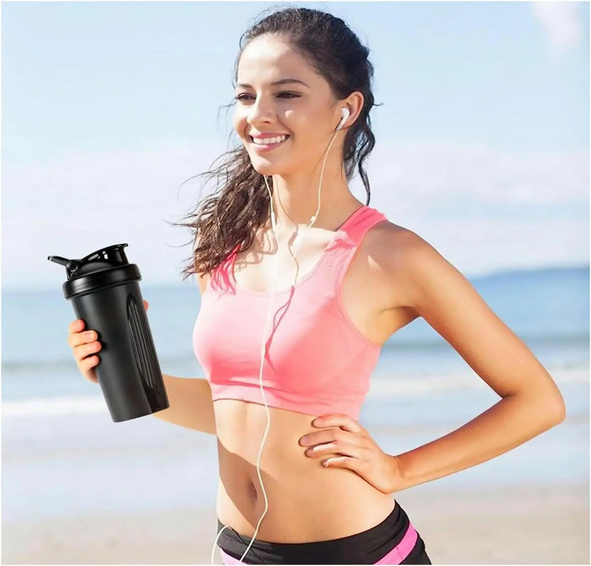 Thermabuild | 600ml Leak-Proof Protein Shaker Bottle with Mixing Ball