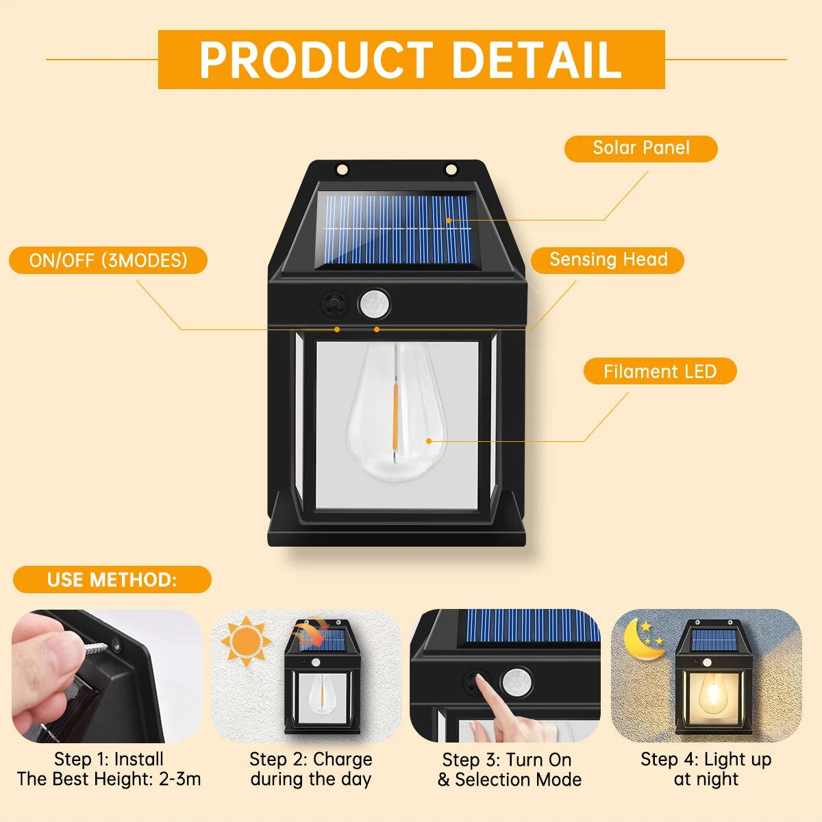 Thermabuild | 2 Set Solar Wall Lamp Outdoor