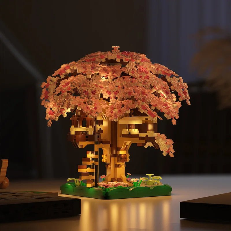 Thermabuild | Cherry Blossom Treehouse Micro Building Set for Imaginative Play