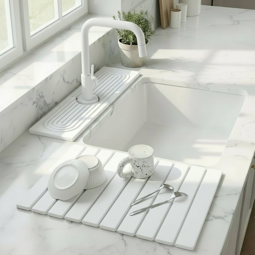 Thermabuild | Ultra-Absorbent Diatomite Drying Mat for Cleaner Sink Spaces