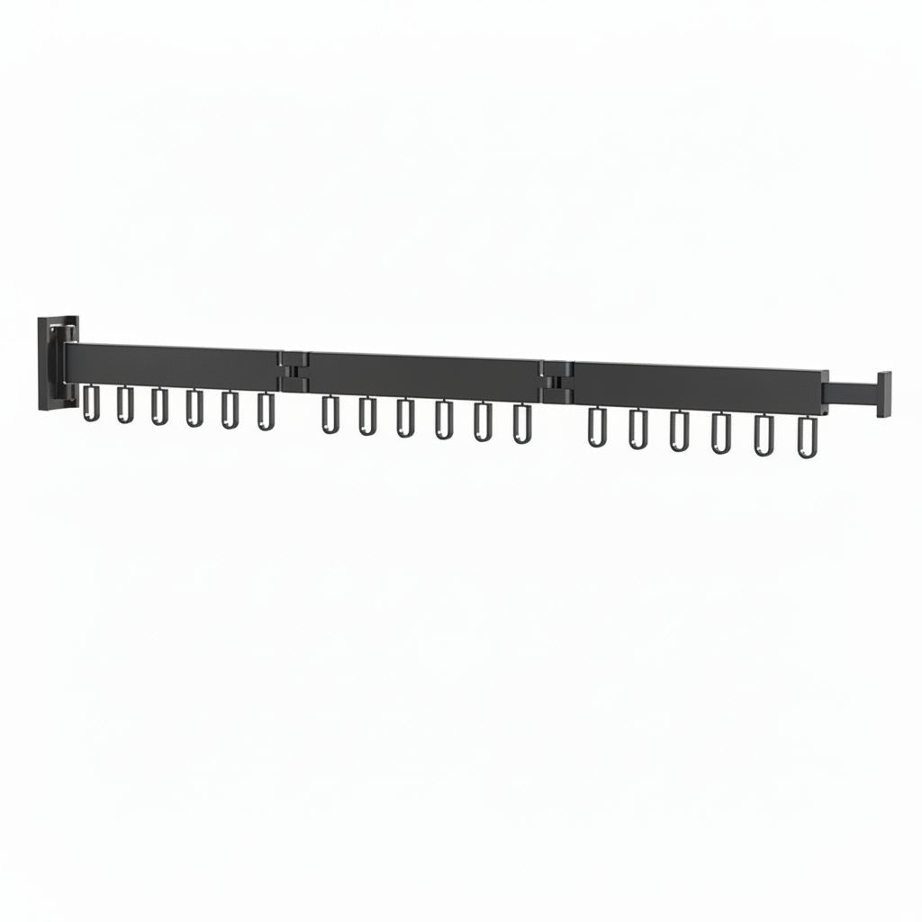 Thermabuild | Wall-Mounted Retractable Clothes Dryer with Folding Hanger Design