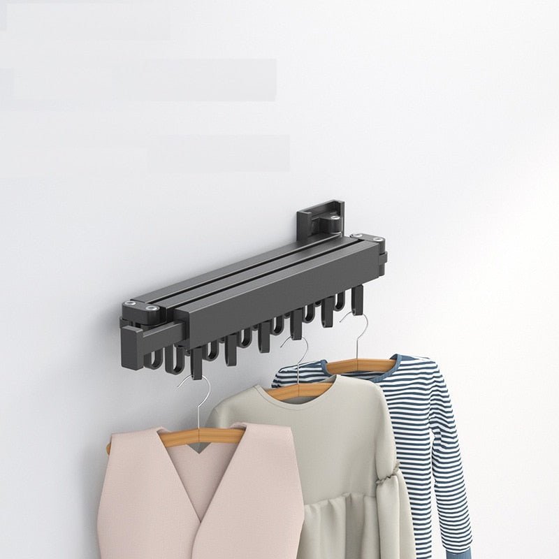 Thermabuild | Wall-Mounted Retractable Clothes Dryer with Folding Hanger Design