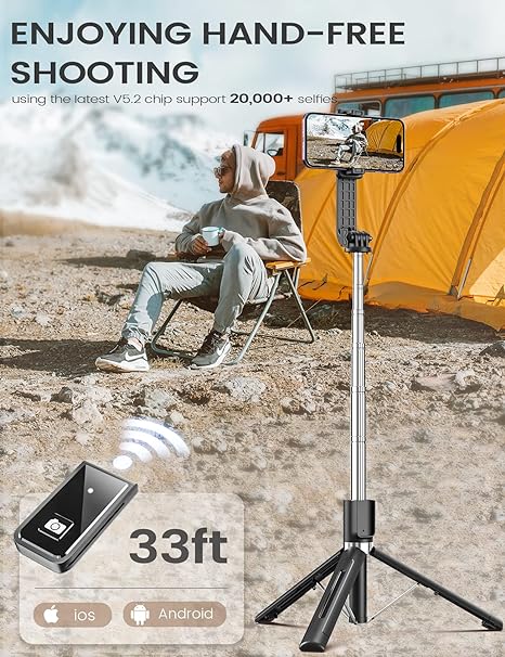 Thermabuild | 6 In 1 Wireless Bluetooth Selfie Stick With Fill Light