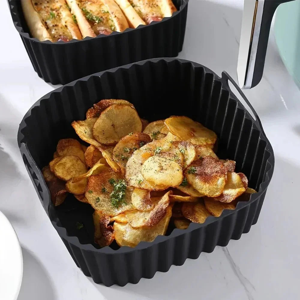 Thermabuild | Premium Silicone Air Fryer Liners, Non-Stick Square Mats for 4–7 QT Ovens