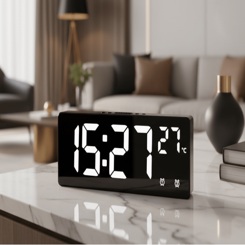 Thermabuild | Voice Control Digital Alarm Clock with Dual Alarms