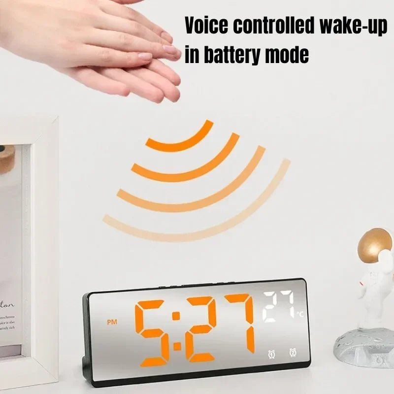 Thermabuild | Voice Control Digital Alarm Clock with Dual Alarms