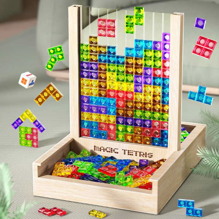 Thermabuild | Ecoblock Tetris Board – Wooden Puzzle Game for Kids and Adults – Sustainable Brain Training Fun