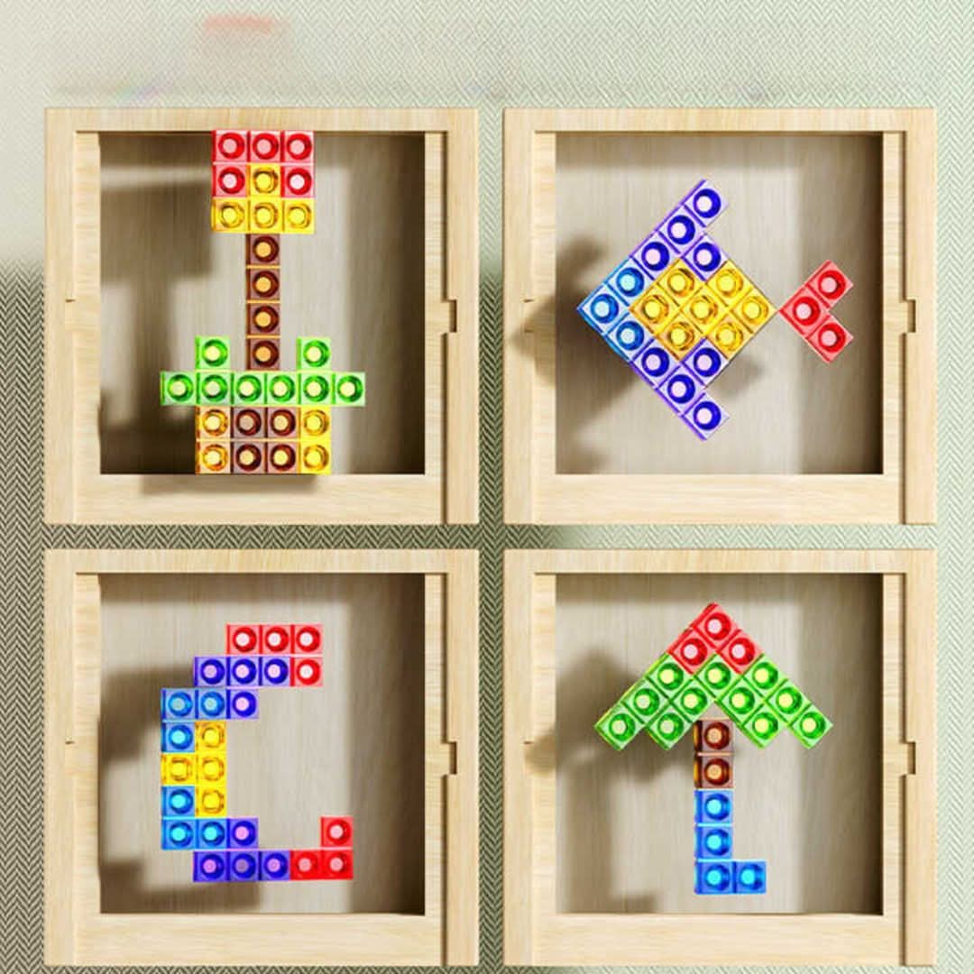 Thermabuild | Ecoblock Tetris Board – Wooden Puzzle Game for Kids and Adults – Sustainable Brain Training Fun