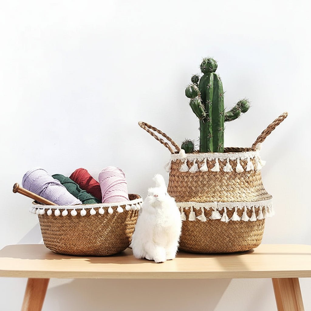 Thermabuild | Handmade Bamboo Wicker Basket Foldable Storage and Planter