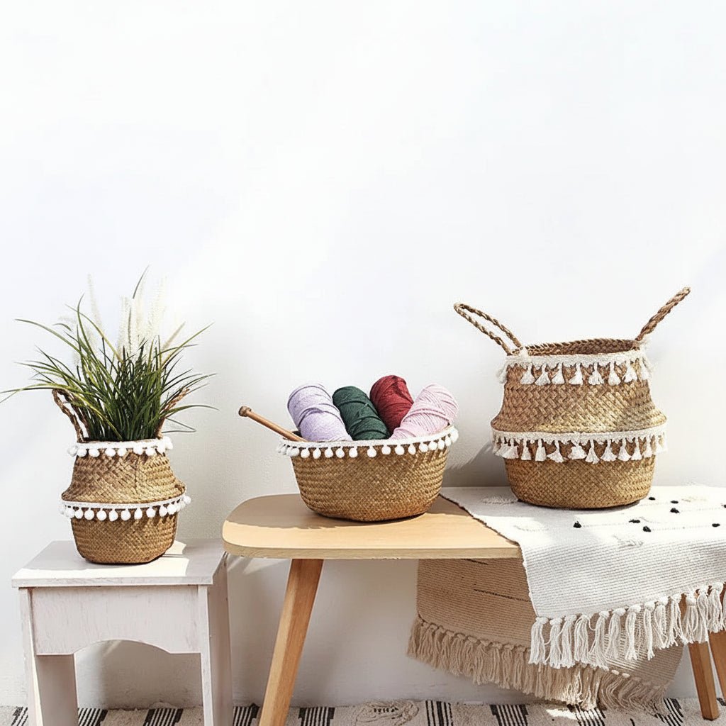 Thermabuild | Handmade Bamboo Wicker Basket Foldable Storage and Planter