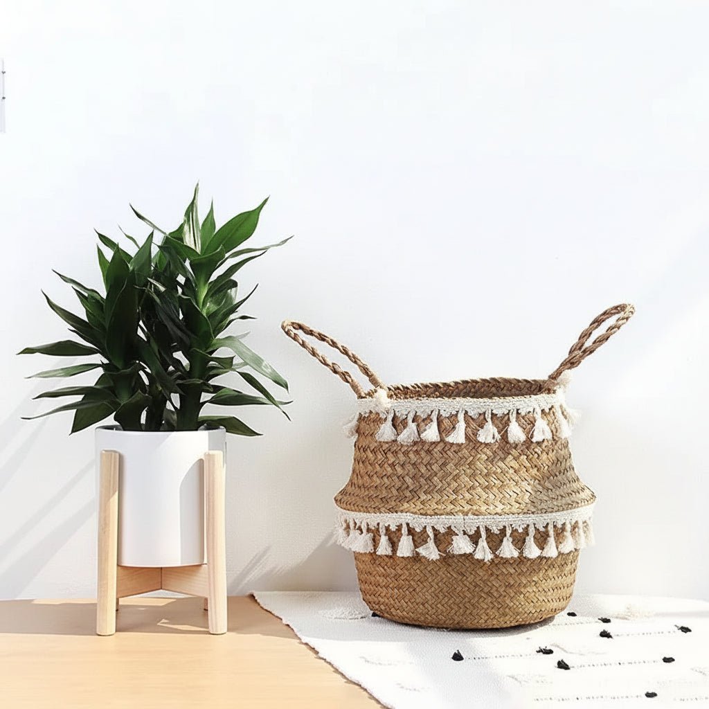 Thermabuild | Handmade Bamboo Wicker Basket Foldable Storage and Planter