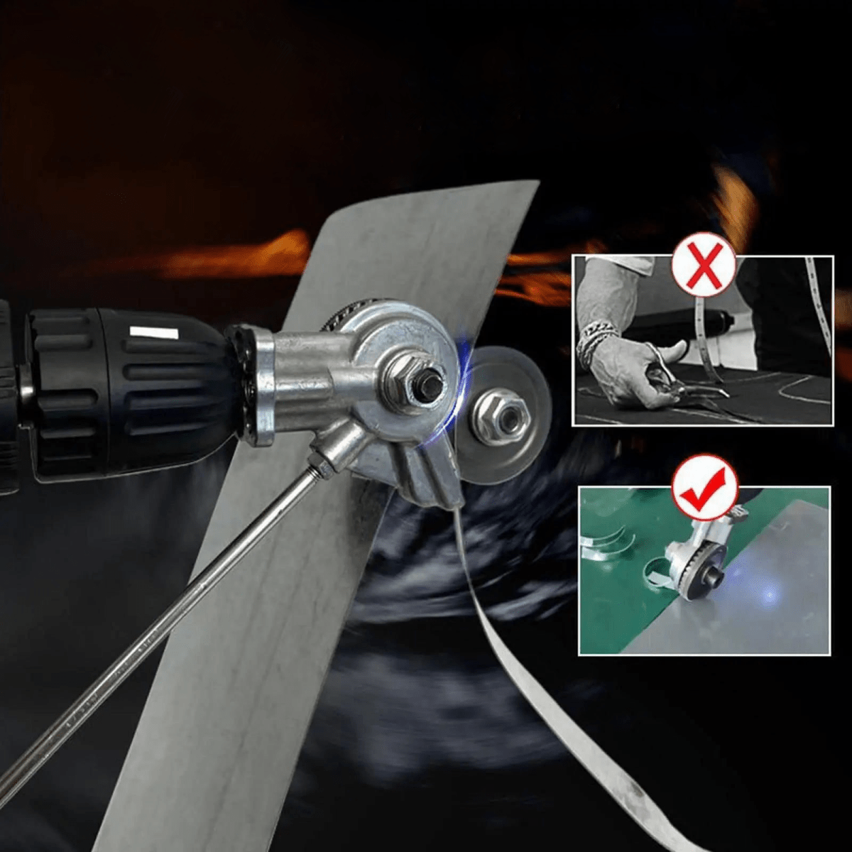 Thermabuild | Drill Attachment for Safe & Effortless Sheet Metal Cutting