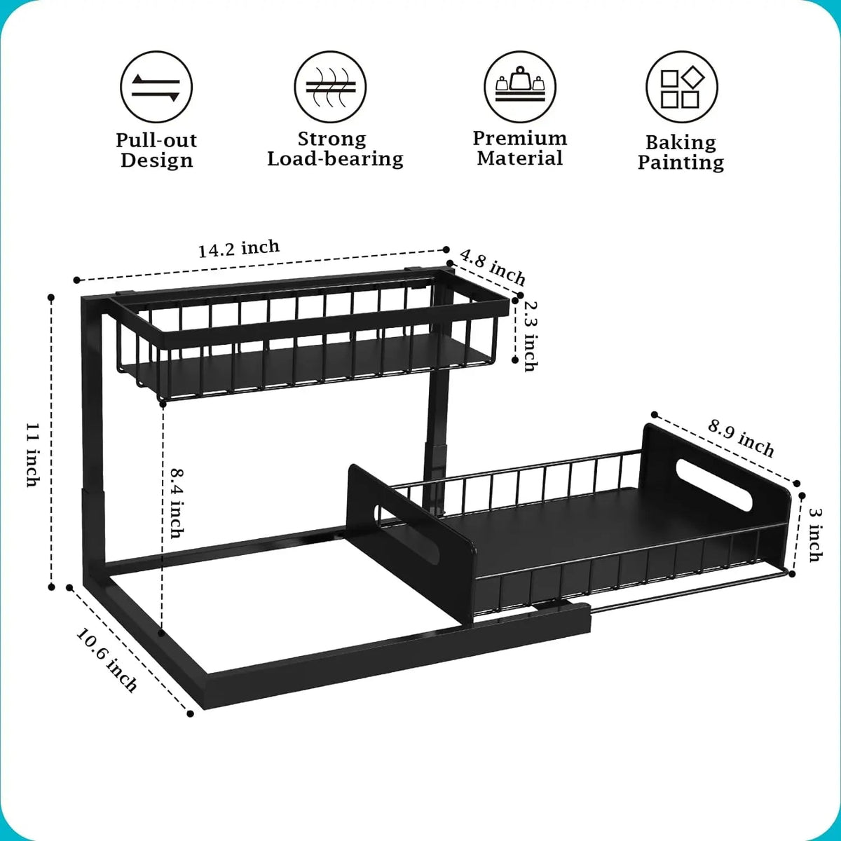Thermabuild | 2 Tier Slide Out Under Sink Organizer