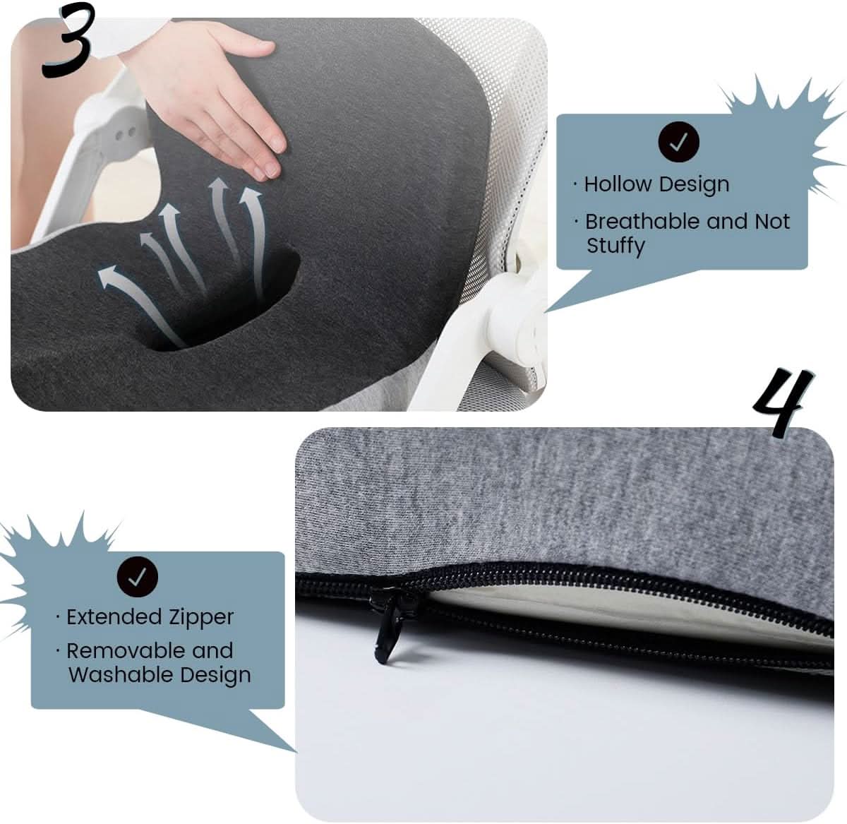 Thermabuild | Ergonomic Memory Foam Seat Cushion for Everyday Comfort