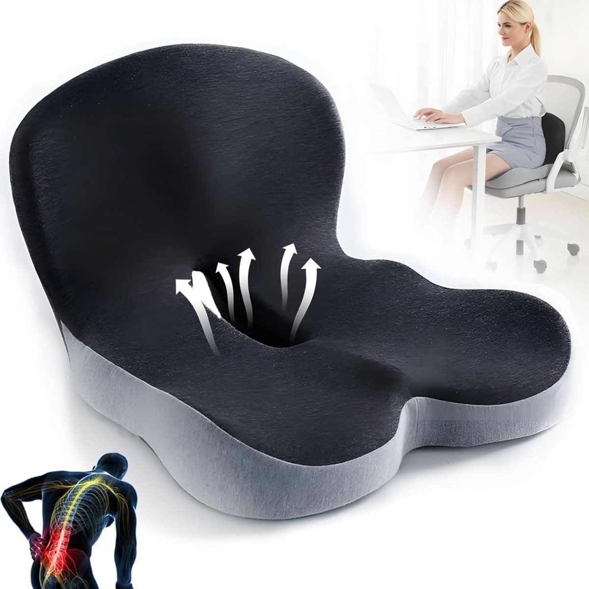 Thermabuild | Ergonomic Memory Foam Seat Cushion for Everyday Comfort