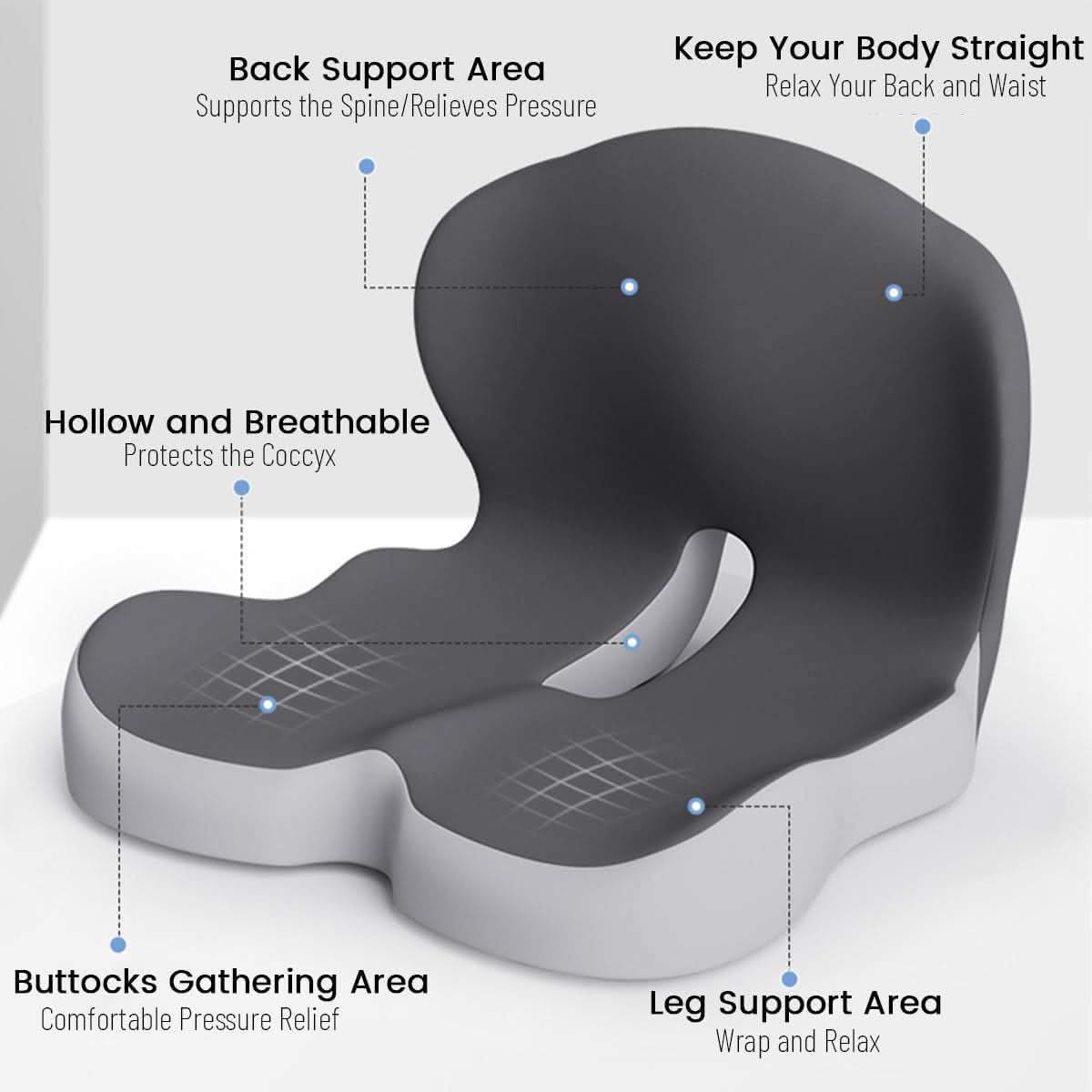 Thermabuild | Ergonomic Memory Foam Seat Cushion for Everyday Comfort