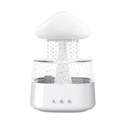 Thermabuild | 2-in-1 Desk Light Humidifier Rain Cloud Aromatherapy Essential Oil Zen Diffuser & Raining Cloud Night Light Mushroom Lamp