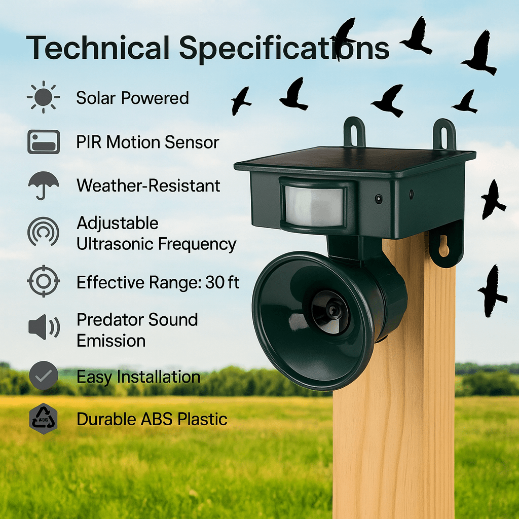 Thermabuild | Motion-Activated Bird Repeller for Quiet & Clean Outdoor Spaces
