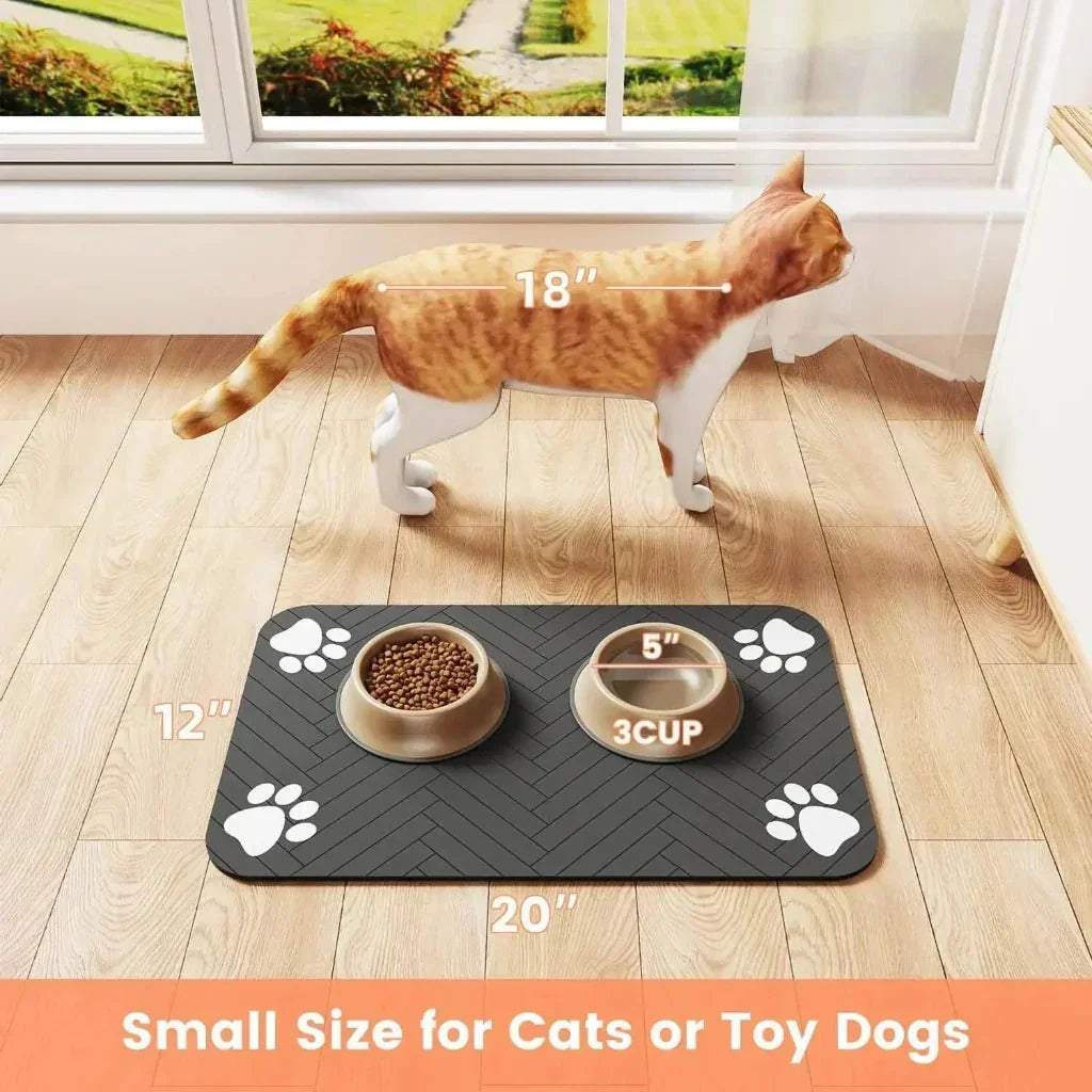 Thermabuild | Absorbent Pet Bowl Mat for Clean Floors