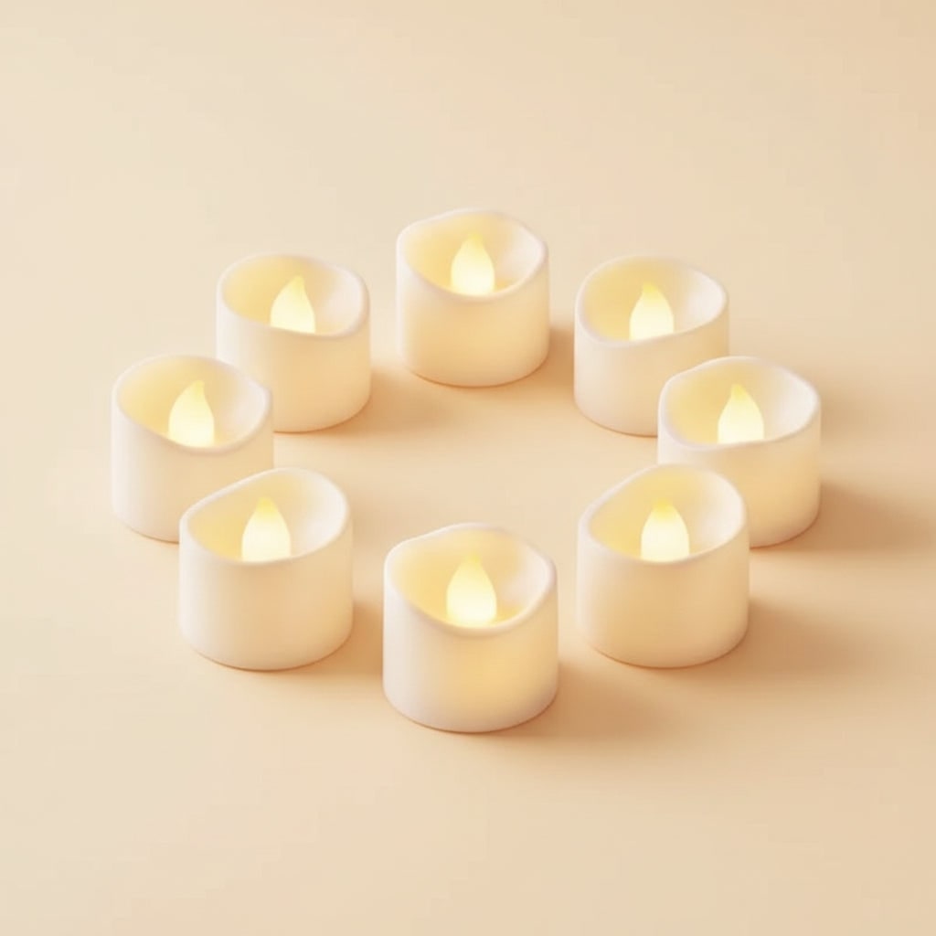 Thermabuild | Halloween Flameless LED Tea Lights Battery Operated Candles with Flickering Warm Glow and Flame
