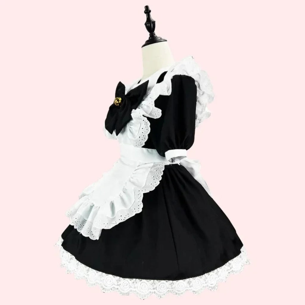 Thermabuild | French Maid Costume with Ruffled Apron for Halloween