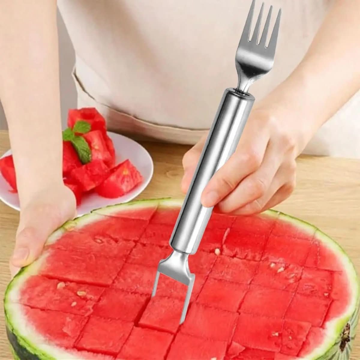 Thermabuild | Dual Blade & Fork for Effortless Fruit Preparation