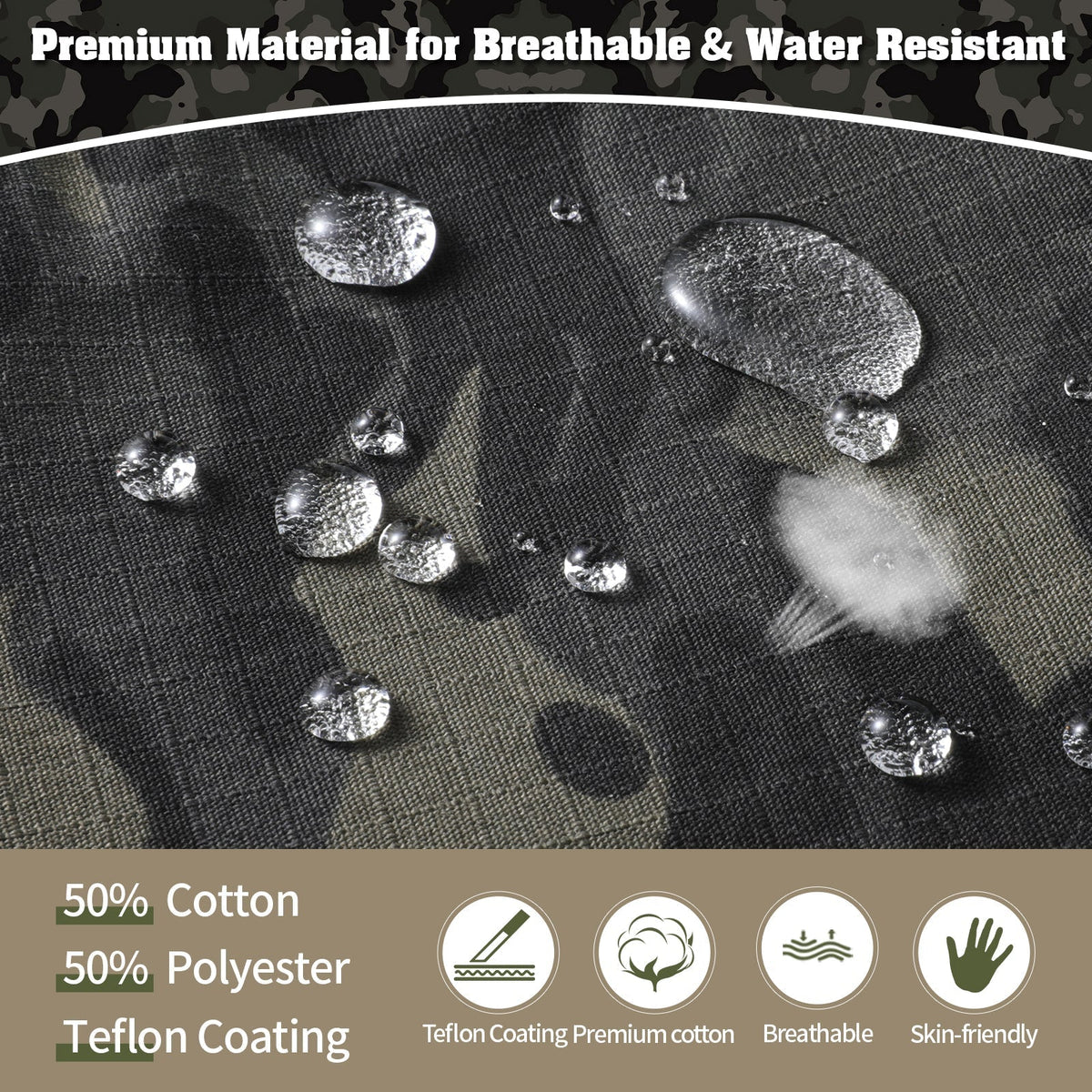 Thermabuild | Rip-Stop Camo Combat Trousers with Knee Pads
