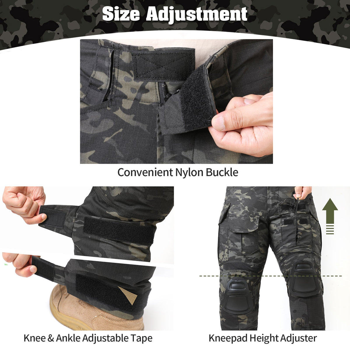 Thermabuild | Rip-Stop Camo Combat Trousers with Knee Pads