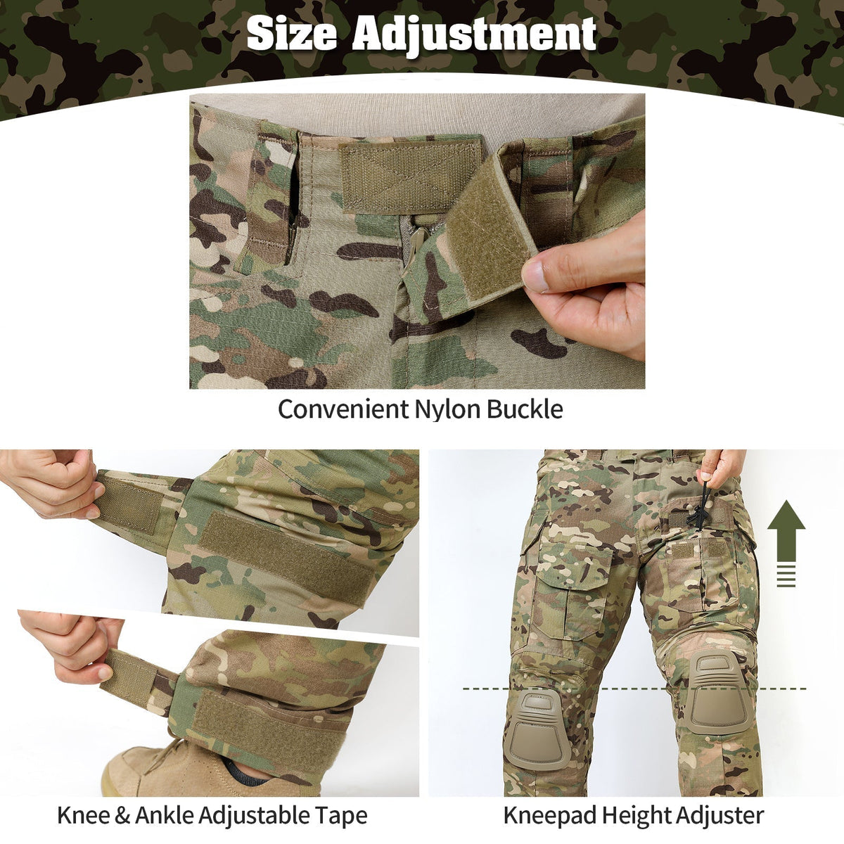 Thermabuild | Rip-Stop Camo Combat Trousers with Knee Pads