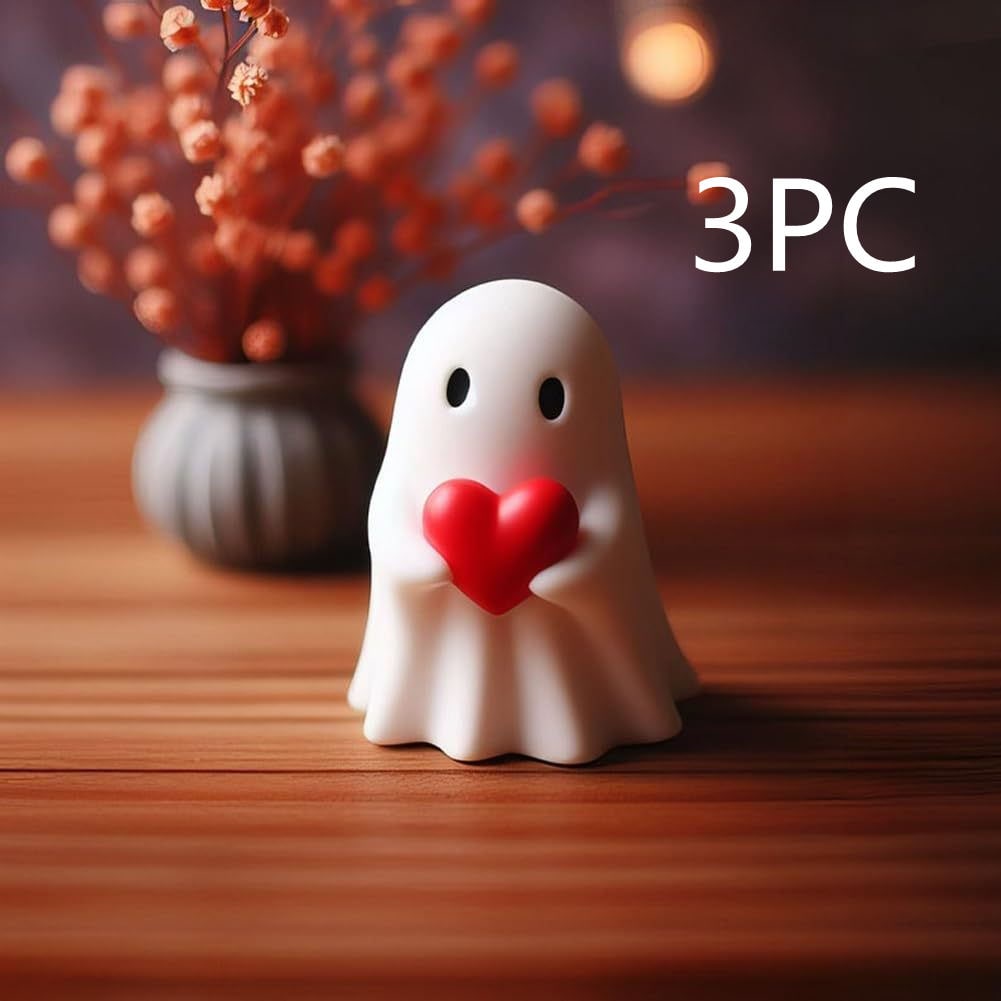 Thermabuild | Ghost Figurine Statue Resin Decor with Matte Finish for Halloween Home Shelf Decorations