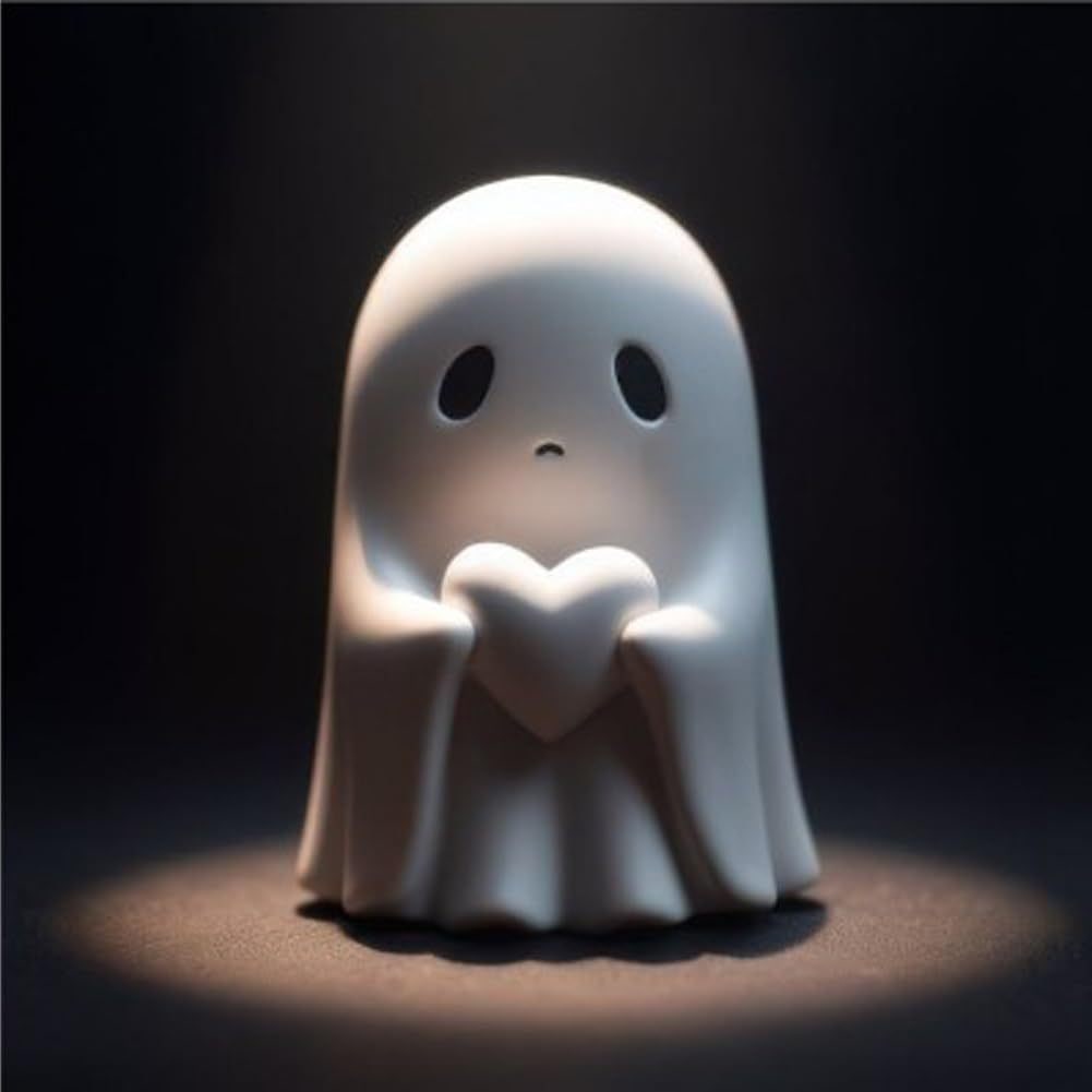 Thermabuild | Ghost Figurine Statue Resin Decor with Matte Finish for Halloween Home Shelf Decorations