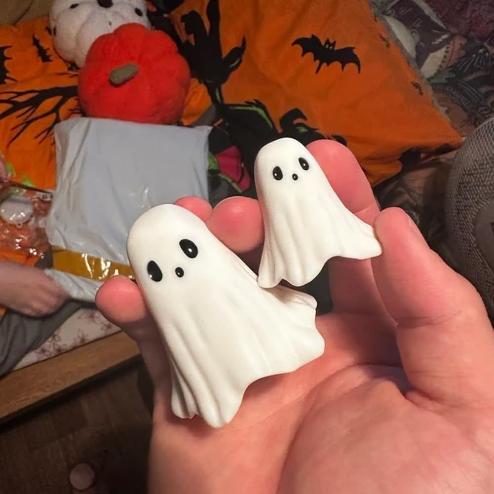 Thermabuild | Ghost Figurine Statue Resin Decor with Matte Finish for Halloween Home Shelf Decorations