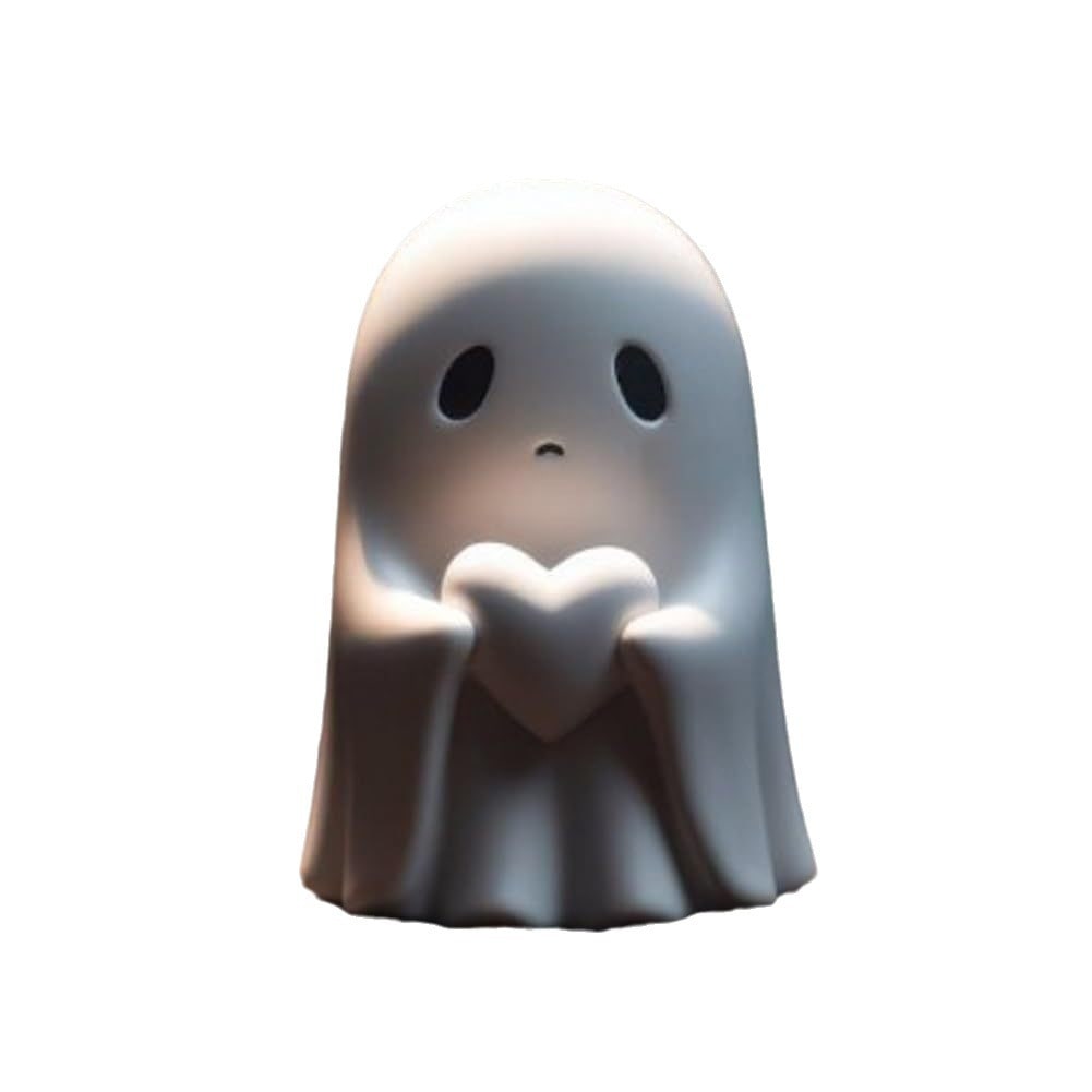 Thermabuild | Ghost Figurine Statue Resin Decor with Matte Finish for Halloween Home Shelf Decorations