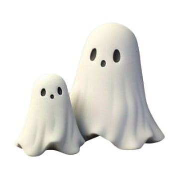 Thermabuild | Ghost Figurine Statue Resin Decor with Matte Finish for Halloween Home Shelf Decorations