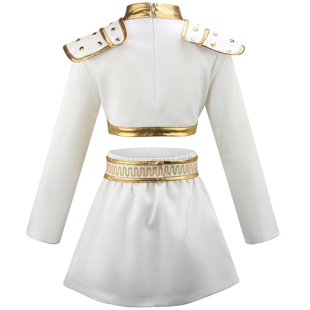Thermabuild | Girls' Halloween Dance Costume and Belly Dancer Suit Two Piece Set with Sequined Crop Top and A-Line Skirt