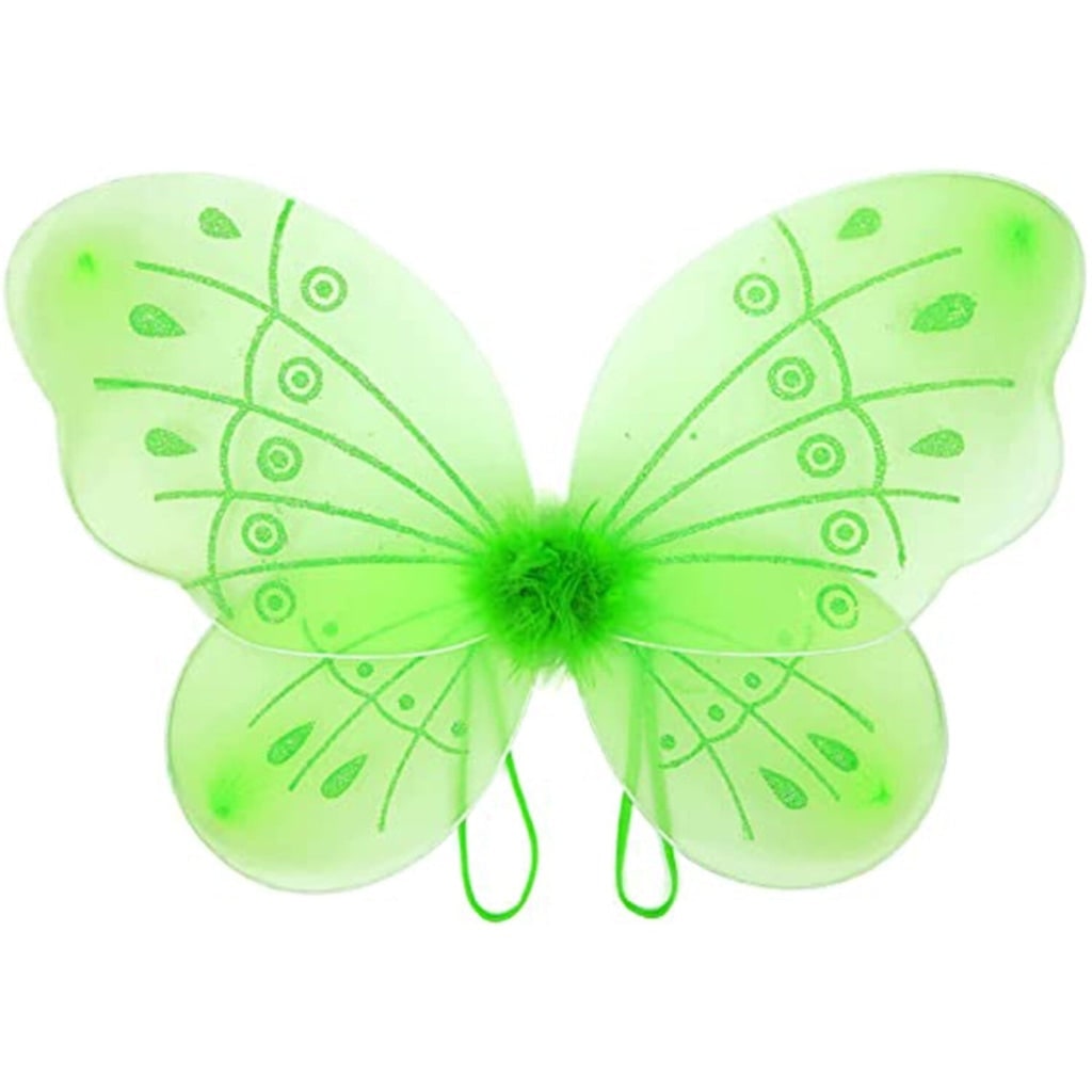 Thermabuild | Girls' Halloween Fairy Costume Dress with Wings Tiara Wand and Gloves for Children's Outfit and Party