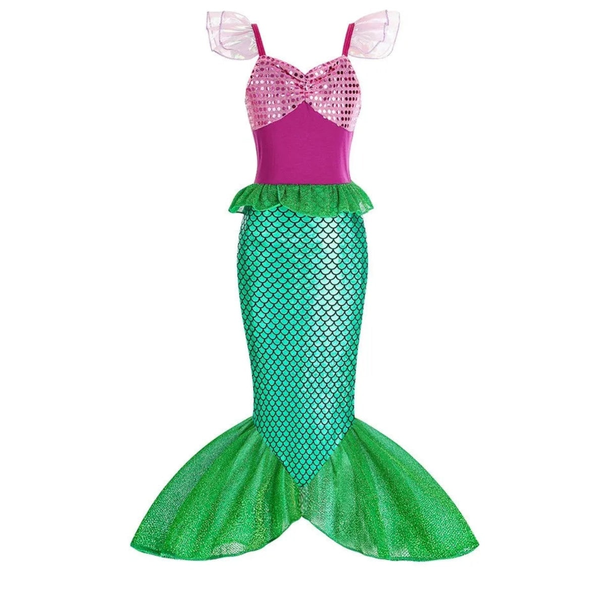 Thermabuild | Girls' Halloween Mermaid Costume Outfit with Accessories for Dress-Up Party Ariel