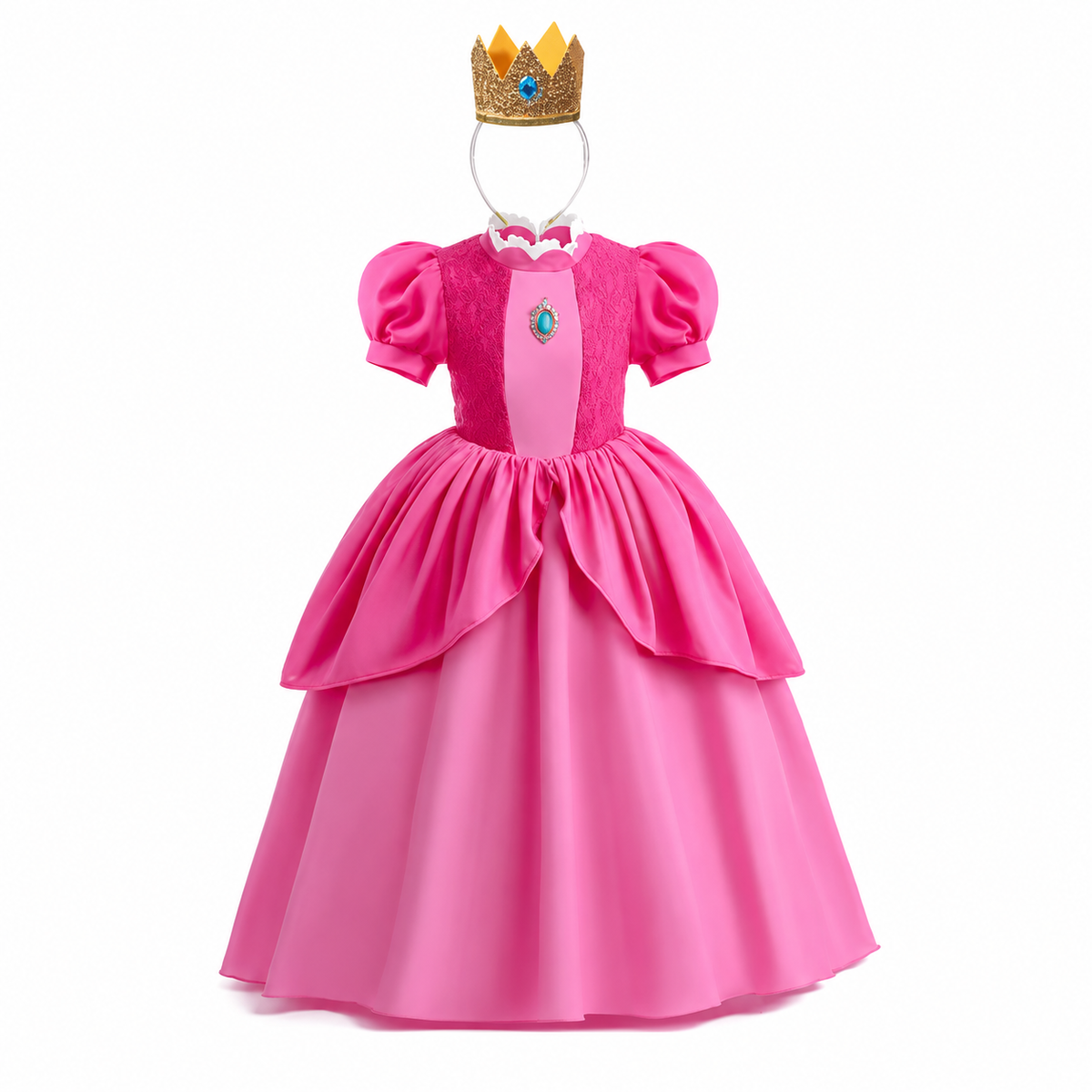 Thermabuild | Girls' Halloween mushroom princess and Toadstool Costume Dress Set with Crown Gloves and Wand