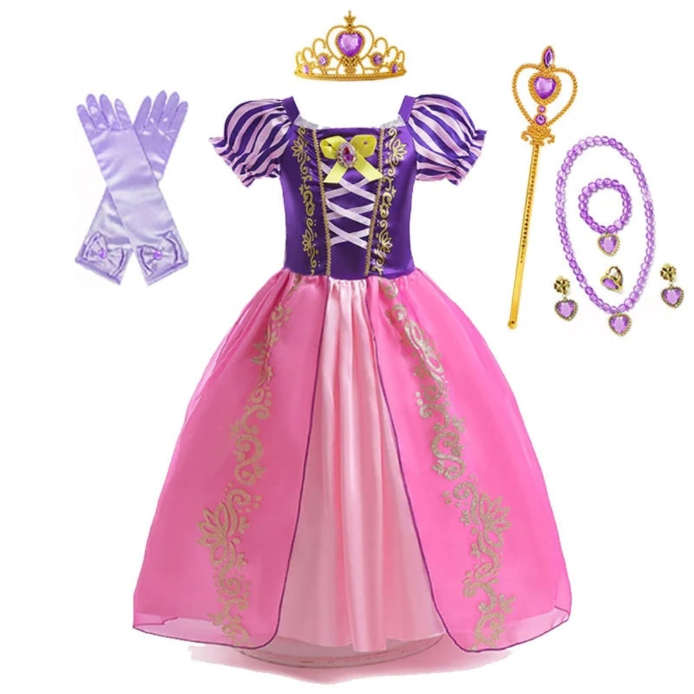 Thermabuild | Girls' Halloween Princess Costume and Dresses for Dress Up Tiara Gloves Games